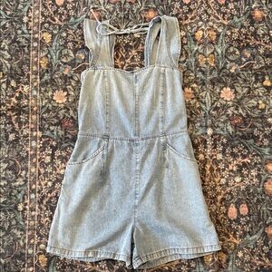 Women's Light Blue Denim Romper